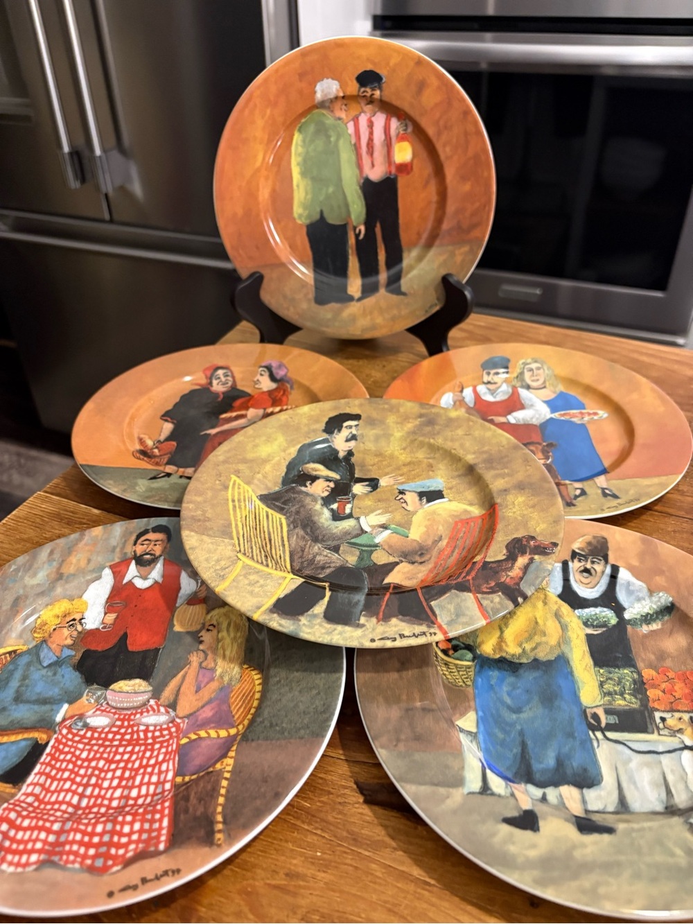 Tuscan Storefronts by Guy Buffet Salad/Dessert Plates set-6